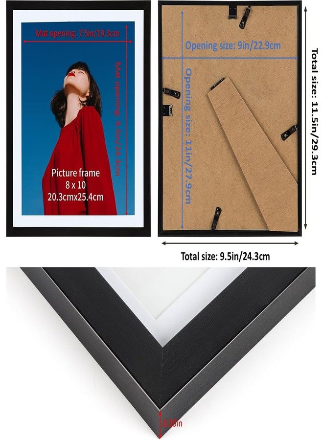 Lavezee مجموعة إطارات صور لافيزي سوداء مقاس 9x11، مكونة من 10 قطع، إطارات مجمعة للصور مقاس 8x10 مع حافة داخلية أو 9x11 بدون حافة داخلية، ديكور للطاولة والجدار - Image 5